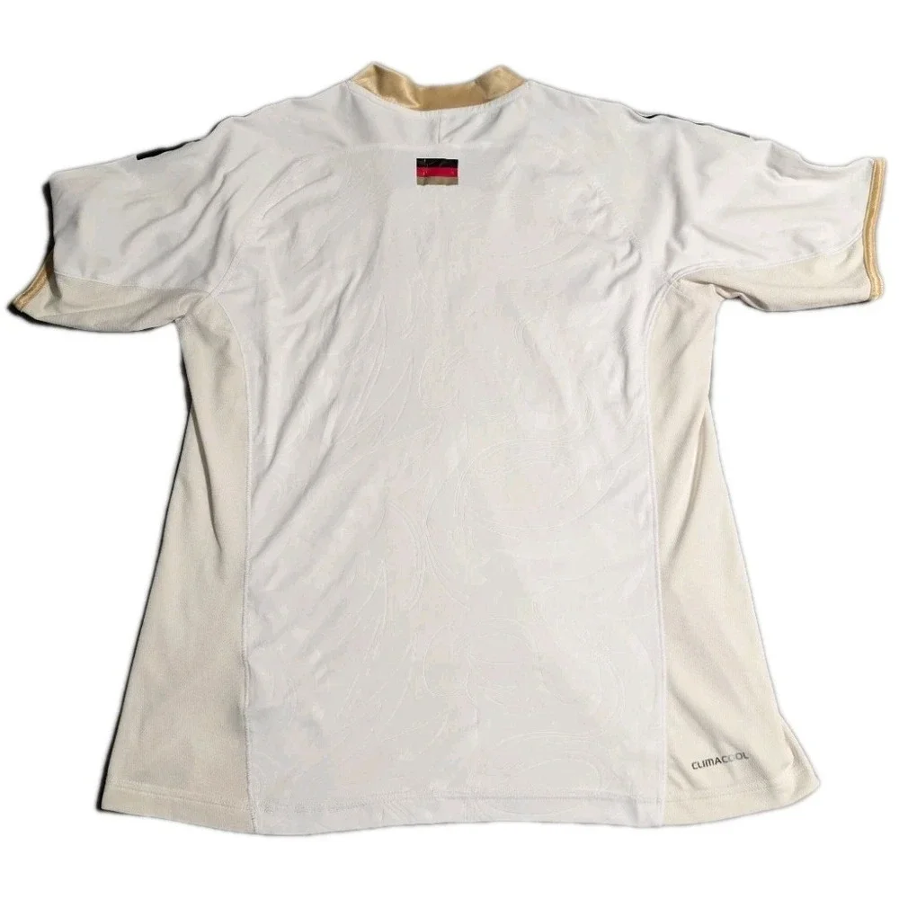 Adidas Germany Soccer Jersey Mens Large White‎ Gold ClimaCool DFB Futbol Shirt